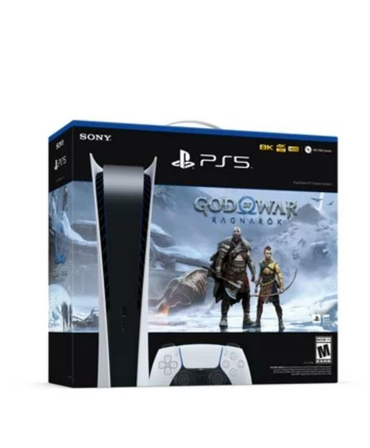 Sony PlayStation_PS5 Video Game Console (Digital Edition) with God of War (GOW) Ragnarök Bundle